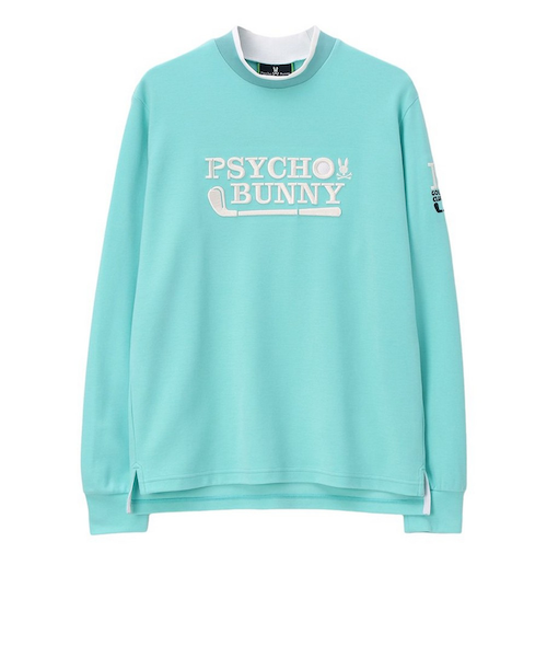 [サイコバニー] 長袖モックネックシャツ カモフラロゴプリント メンズ [サイコバニー] 長袖モックネックシャツ ベーシックロゴデザイン メンズ