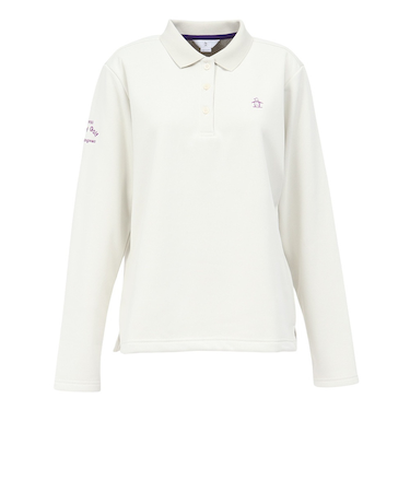 マンシング（MUNSING）ゴルフウェア ヒートナビ ワンポイント刺繍 長袖ポロシャツ MG5FLS83L WH00