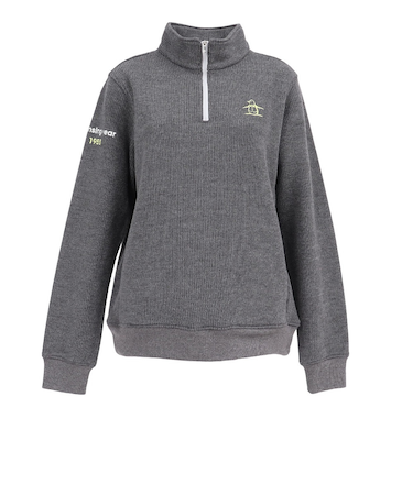 マンシング（MUNSING）ゴルフウェア 吸湿発熱 スタンドカラー ハーフジップ カットソー MG5FSW81L GY00