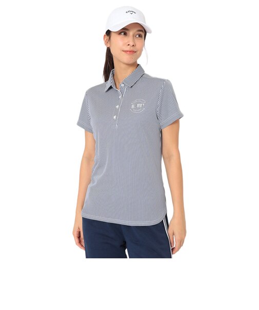 キャロウェイ（CALLAWAY）ゴルフウェア ストライプ ジャカード半袖シャツ C26134203-1120