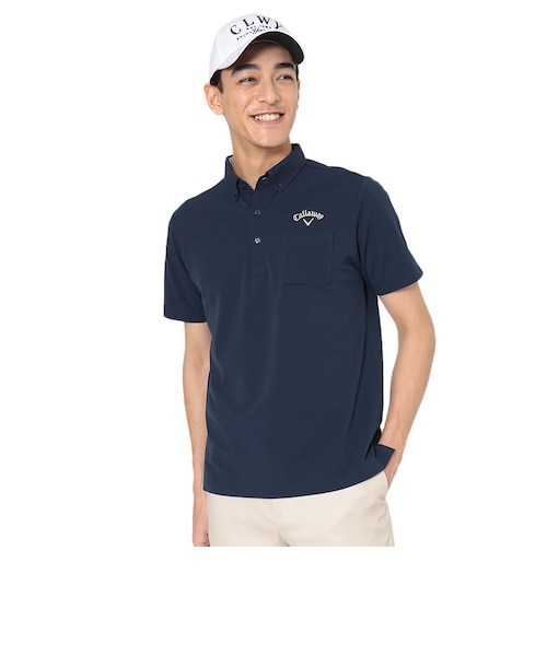 キャロウェイ（CALLAWAY）ゴルフウェア 吸汗速乾 DRYPLUS 鹿の子ボタン