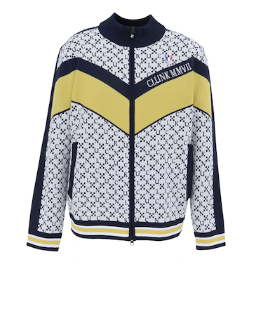 クランク（CLUNK）ゴルフウェア アウター 保温 ジャガードニットジャケット CL5STY50 WHT