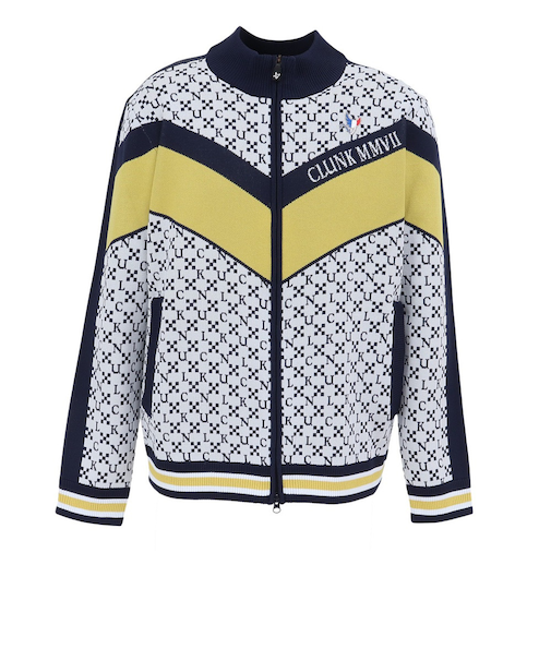 クランク（CLUNK）ゴルフウェア アウター 保温 ジャガードニットジャケット CL5STY50 WHT