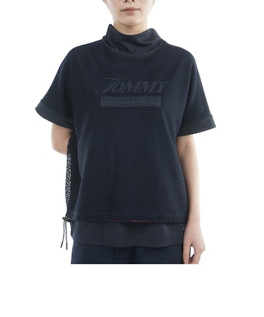 ゴルフ メッシュレイヤード モックネック 半袖シャツ THLA606-NVY