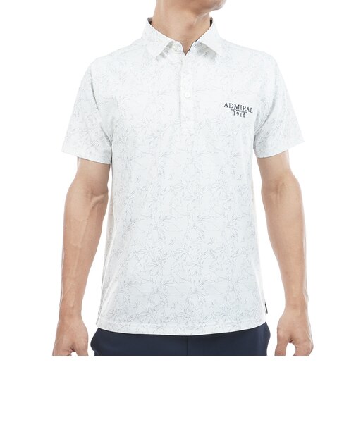 アドミラル ゴルフ（Admiral GOLF）ゴルフウェア ストレッチメッシュリーフプリントシャツ ADMA625-WHT
