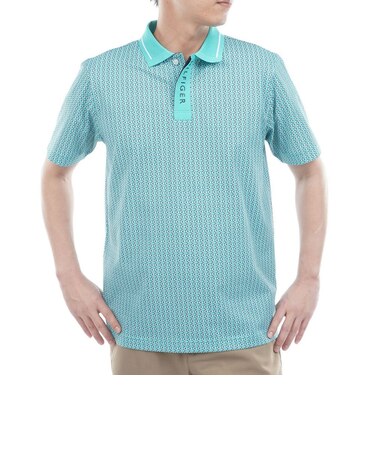 ゴルフウェア 小紋柄プリント 半袖ポロシャツツ THMA626-BGR