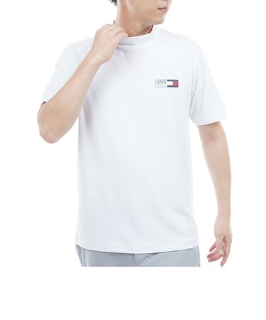 ゴルフウェア メッシュボーダー 半袖モックシャツ THMA603-WHT