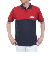 ゴルフウェア カラーブロック 半袖ポロシャツ THMA602-RED