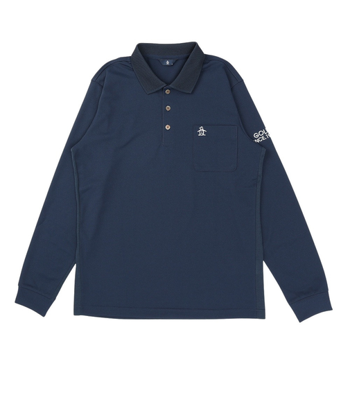 マンシング（MUNSING）ゴルフウェア 吸汗速乾 サイドメッシュ長袖ポロシャツ MG6SLS38M NV00