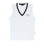 キャロウェイ（CALLAWAY）ゴルフウェア ミニケーブル編み Vネック ニットベスト C26119100-1030