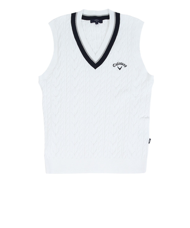 キャロウェイ（CALLAWAY）ゴルフウェア ミニケーブル編み Vネック ニットベスト C26119100-1030