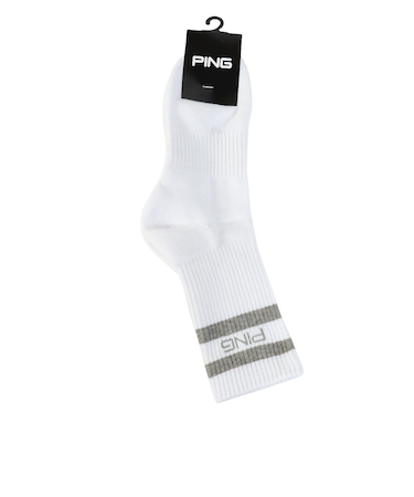 ピン（PING）ゴルフ 消臭 足底パイル ロゴライン ミドルソックス 621-6186105-020