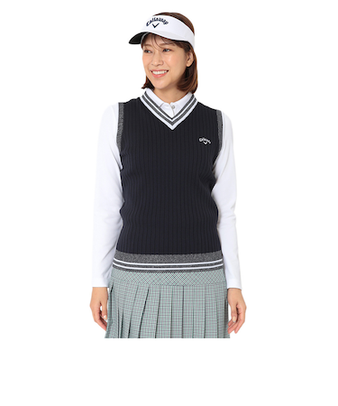 キャロウェイ（CALLAWAY）ゴルフウェア リブ編み Vネックニットベスト C26119200-1120