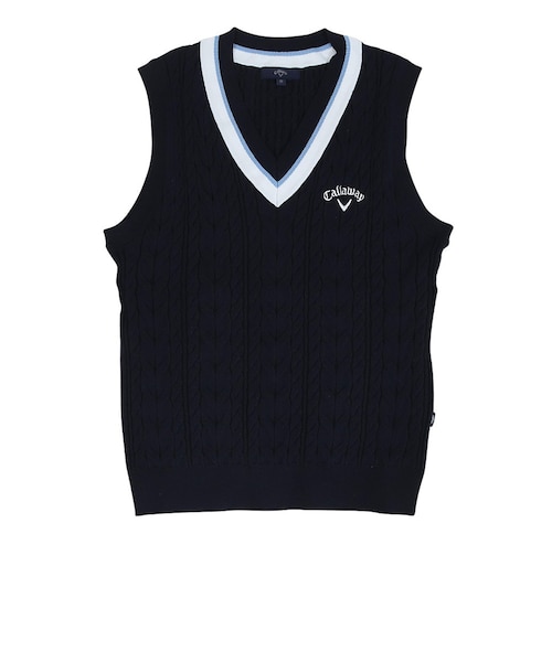 キャロウェイ（CALLAWAY）ゴルフウェア ミニケーブル編み Vネック