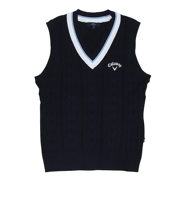 キャロウェイ（CALLAWAY）ゴルフウェア ミニケーブル編み Vネック ニットベスト C26119100-1120