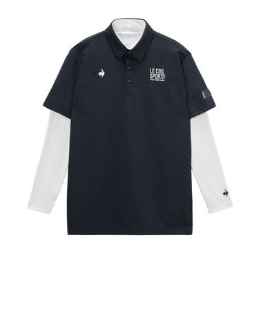 ルコックスポルティフ（lecoqsportif）ゴルフウェア 3WAYチェックジャカード半袖シャツ インナーシャツ LG6STZ00M NV00