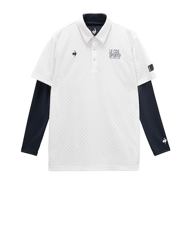 ルコックスポルティフ（lecoqsportif）ゴルフウェア 3WAYチェックジャカード半袖シャツ インナーシャツ LG6STZ00M WH00