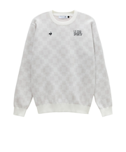 ルコックスポルティフ(lecoqsportif)ゴルフウェア 幾何学チェック柄ウォッシャブルクルーネックセーター LG6SST00M WH00