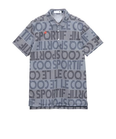 ルコックスポルティフ（lecoqsportif）ゴルフウェア グラフィックロゴボーダー柄 半袖シャツ LG6SHS06M NV00