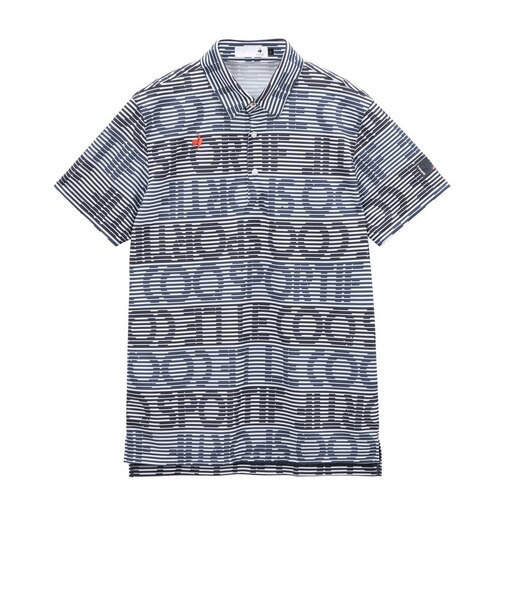 ルコックスポルティフ（lecoqsportif）ゴルフウェア グラフィックロゴボーダー柄 半袖シャツ LG6SHS06M NV00