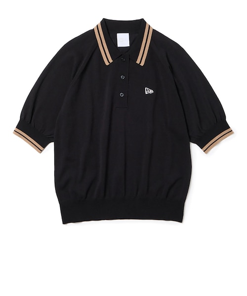 New Era golf ニューエラ　ストライプ ニット　ポロシャツ ニューエラ（NEW ERA）ゴルフウェア 吸汗速乾 半袖 ニット ポロシャツ