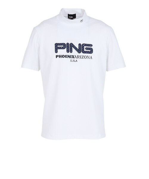 ピン（PING）ゴルフ アップリケ 半袖ハイネックシャツ 621-6167201-030