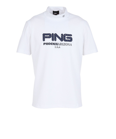 ピン（PING）ゴルフ アップリケ 半袖ハイネックシャツ 621-6167201-030