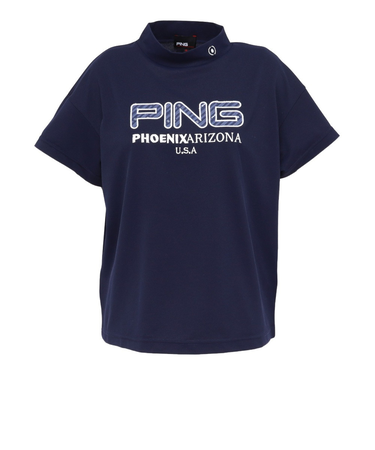 ピン（PING）ゴルフ アップリケ半袖ハイネックシャツ 622-6167200-120