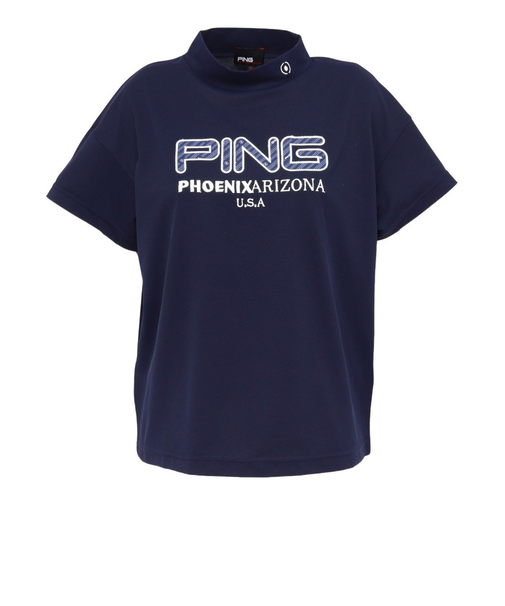 ピン（PING）ゴルフ アップリケ半袖ハイネックシャツ 622-6167200-120