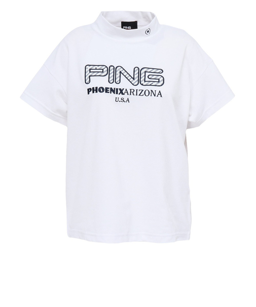 ピン（PING）ゴルフ アップリケ半袖ハイネックシャツ 622-6167200-030