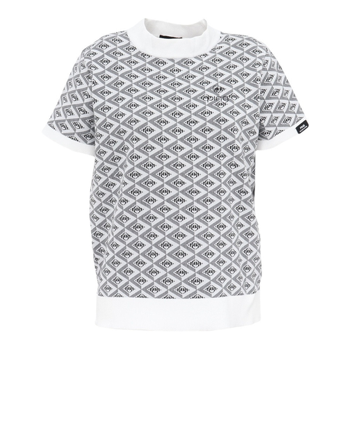 ピン（PING）ゴルフウェア AZモノグラム ジャカード 半袖ハイネックネックニット 622-6175200-030