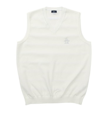 マンシング（MUNSING）ゴルフウェア 背面地柄ボーダー Vネックベスト MG6SVE33M WH00