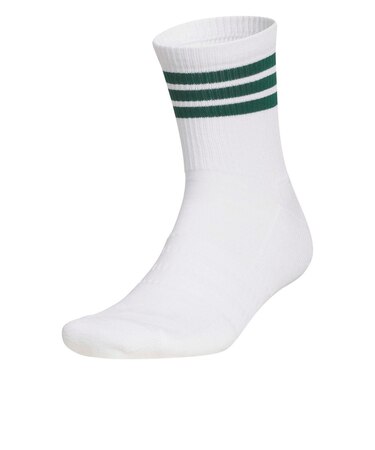 アディダス（adidas）ハーフクルー丈 スリーストライプス ソックス BY630-KC3731W/GRN