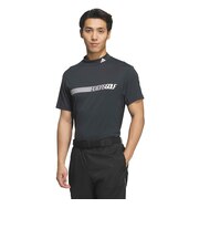 アディダス（adidas）モックネック ゴルフ 半袖 クライマクール モックネック サイドメッシュ 半袖シャツ ZQ650-JY8221BLK
