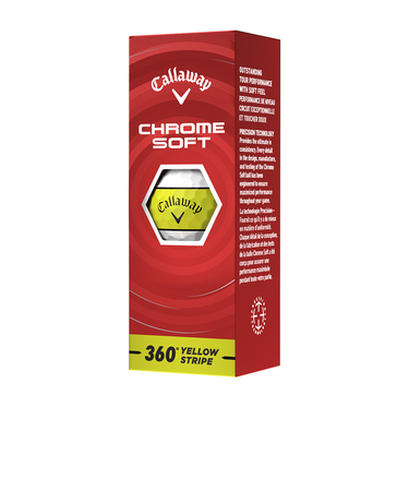 キャロウェイ（CALLAWAY）ゴルフボール クロムソフト 26 イエロー 360° ストライプ 3B 2026年モデル スリーブ(3個入り)
