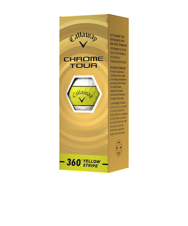 キャロウェイ(CALLAWAY)ゴルフボール クロムツアー 26 イエロー 360° ストライプ 3B 2026年モデル スリーブ(3個入り)