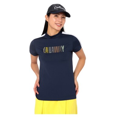 キャロウェイ（CALLAWAY）モックネック レディース ゴルフ 半袖 半袖モックネックシャツラインストーン付 C26134209-1120