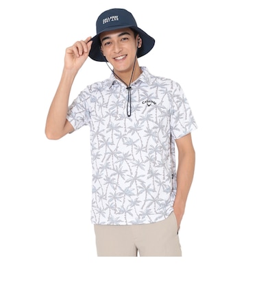 キャロウェイ（CALLAWAY）ゴルフウェア マイナス3℃ 裏クールヤシの木総柄半袖シャツ C26134121-1030