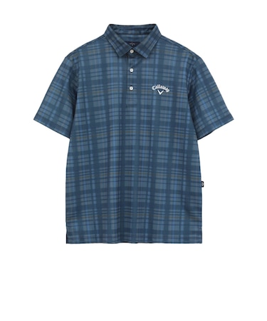 キャロウェイ(CALLAWAY)ゴルフウェア かざあなメッシュチェック総柄半袖シャツ C26134126-1120