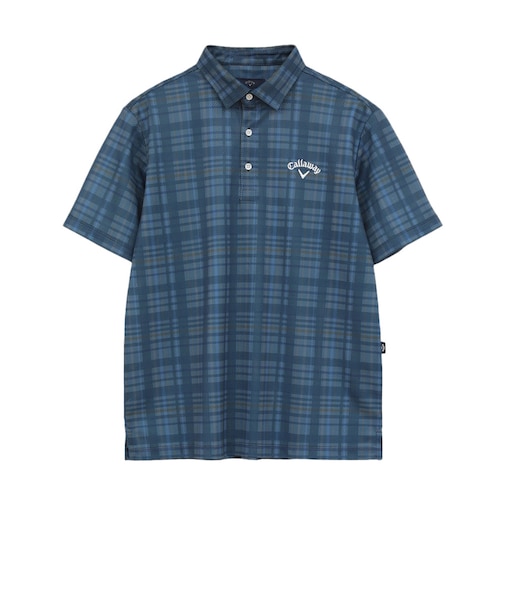 キャロウェイ(CALLAWAY)ゴルフウェア かざあなメッシュチェック総柄半袖シャツ C26134126-1120