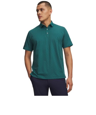 アンダーアーマー（UNDER ARMOUR）ゴルフウェア ARMOURDRY PRINTED RIB 半袖ポロシャツ 6009655 338