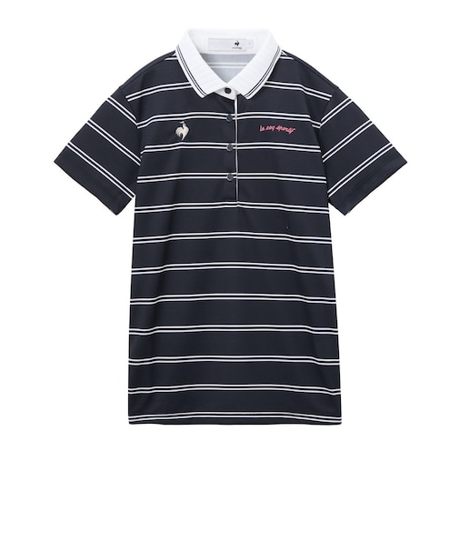 ルコックスポルティフ（lecoqsportif）ゴルフウェア ボーダー半袖シャツ LG6SHS00L NV00