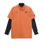 ルコックスポルティフ（lecoqsportif）ゴルフウェア 3WAYチェックジャカード半袖シャツ LG6STZ00M OR00