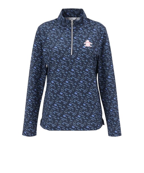 マンシング（MUNSING）ゴルフウェア Sunscreen NIR プリントハーフジップ長袖シャツ MG6SLS35L NV00