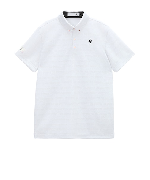 ルコックスポルティフ（lecoqsportif）ゴルフウェア ロゴボーダー柄半袖シャツ LG6SHS03M WH00