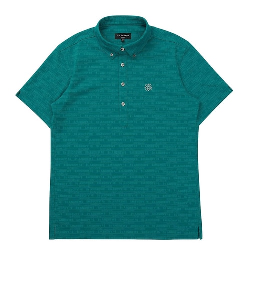 セントアンドリュース(ST.ANDREWS)ゴルフウェア ロゴボーダー ジャガード 半袖ポロシャツ 042-6160551-140