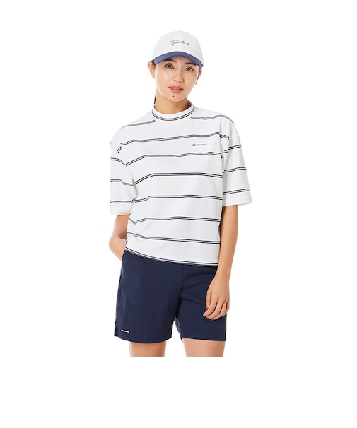 テーラーメイド（TAYLORMADE）モックネック ゴルフ 半袖 リラックスボーダー半袖モック M24247-TL818