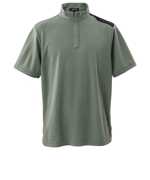本間ゴルフ（HONMA）モックネック ゴルフ 半袖 ハーフジップシャツ 631-317121X GR