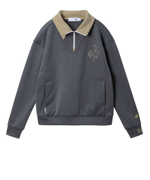 ルコックスポルティフ（lecoqsportif）ゴルフウェア 蓄熱保温 ハーフジップ 長袖 スウェット LG5FSW01L GY00