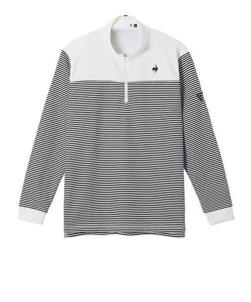 ルコックスポルティフ(lecoqsportif)ゴルフウェア 蓄熱保温 ヒートナビ ハーフジップ 長袖シャツ LG5FLS81M WH00
